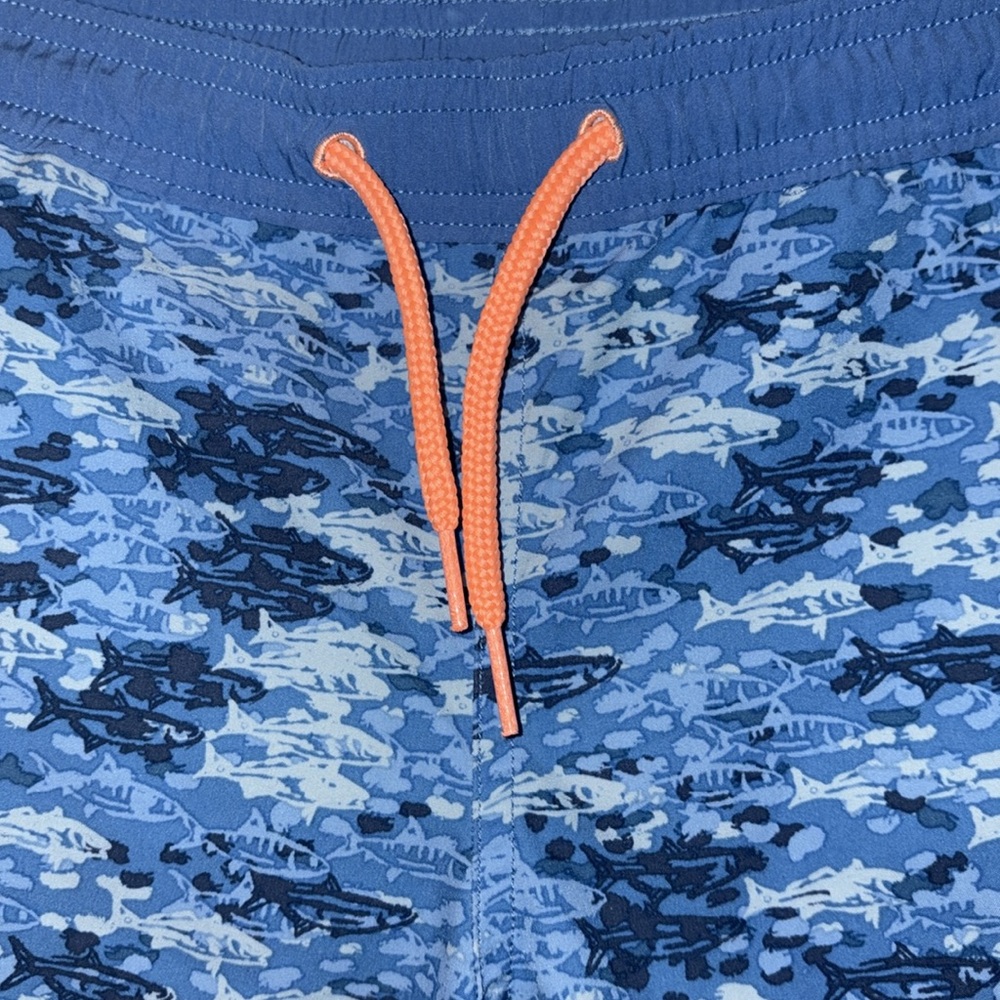 Vineyard Vines Printed Chappy Trunks Size 7 Blue Fish Camo Bimini - Picture 3 of 12